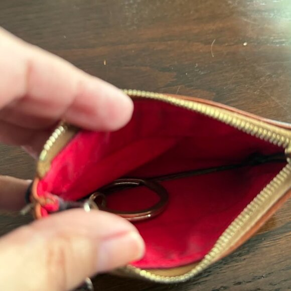 Dooney & Bourke Navy and Tan Leather Small Coin Purse - Picture 4 of 7